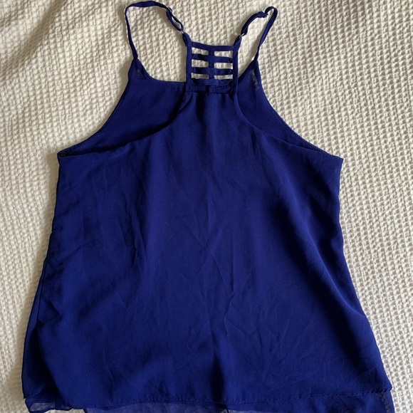 Blue Chiffon Tank, size Small - Picture 2 of 4